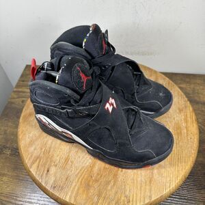 Air Jordan 8 Retro Playoffs Shoes Womens Size 7 Black Red 305368-062 Nubuck OG